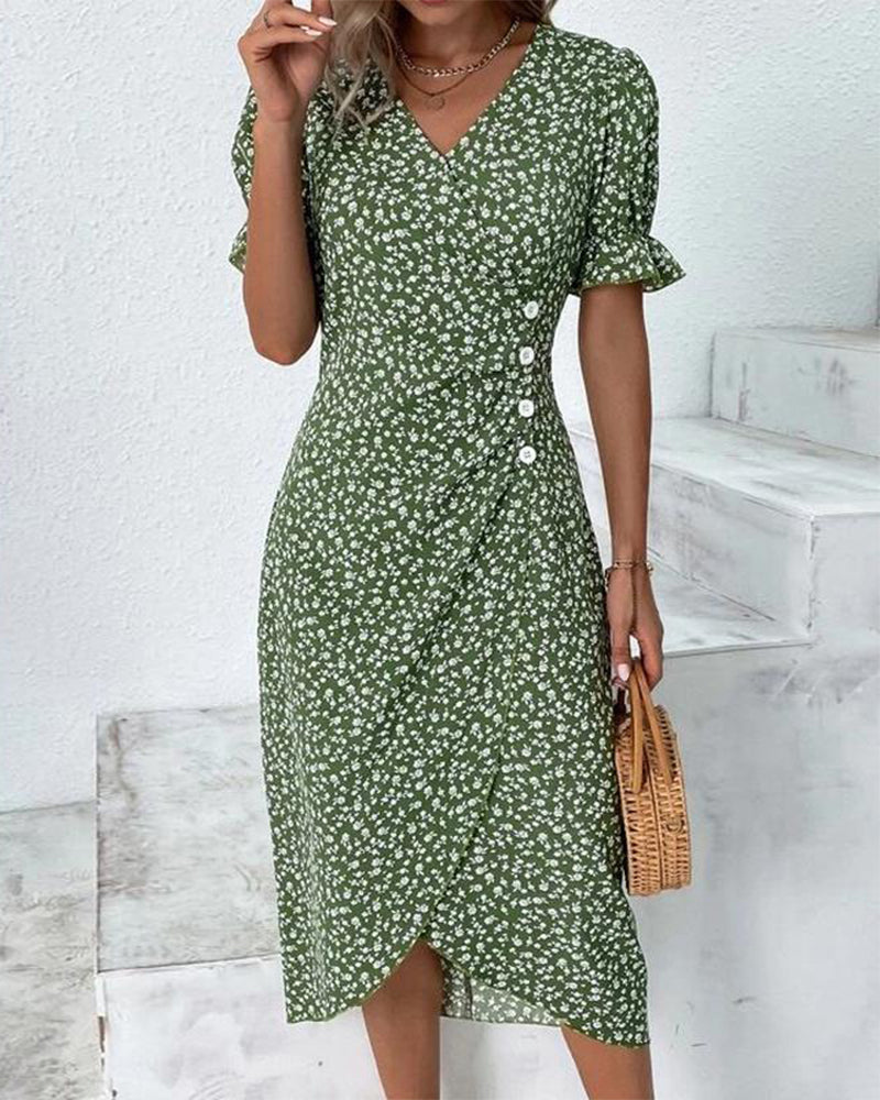 MARIA | Floral Dress with V-Neck for Summer Elegance